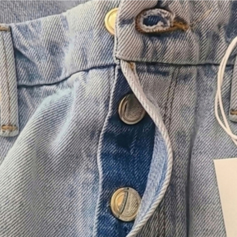 Good American Light Blue Distressed Straight Leg Jeans - Picture 5 of 11